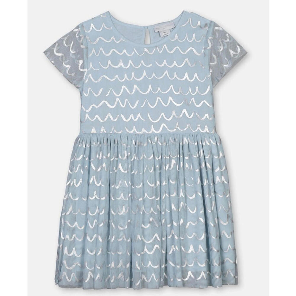 Stella McCartney Kids Shell Foil Tulle Dress Girls Size 14 Light Blue